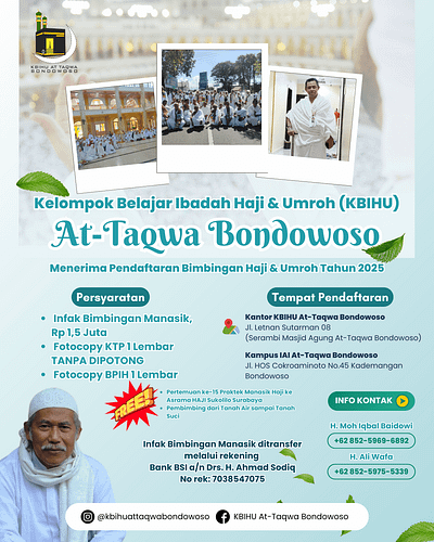 KBIHU At-Taqwa Bondowoso banner bondowoso design haj journey poster