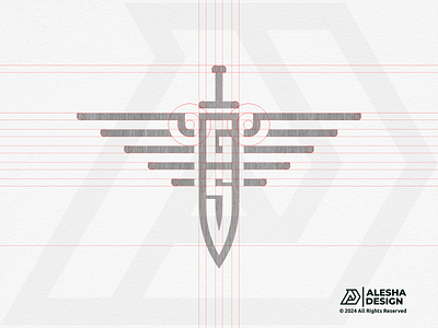 Great Sword Logo Design brand branding castle fighter for sale g kingdom knife knight law firm lawyer logo mark monogram s sword vector wapon warrior weapon