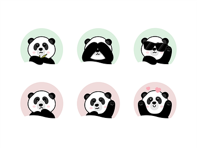 Panda Illustrations afshin t2y afshint2y design icon icon pack illustration illustrator minimal panda panda express panda illustration panda interaction panda motion pandas piqo piqo studio sticker pack
