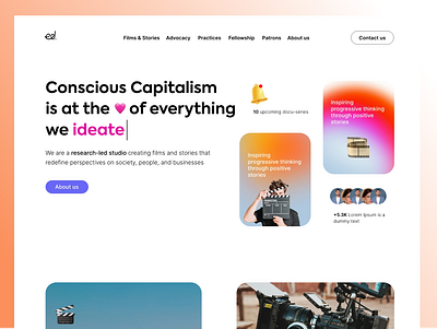 Edstead Website: Revamped colorful cool documentary gradient homepage ui ux web design website