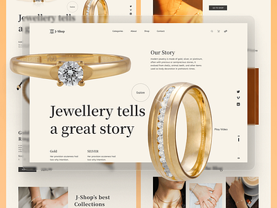 Jewelry Website Homepage adobe xd animation branding design dribble shot figma homepage illustrator jewellery landing page motion design photoshop prototype ui ui design user centric design user experience user interface user research website