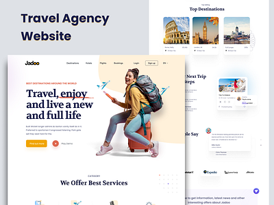 Travel Agency Website blog ticket booking travel travel vlog uiux website world