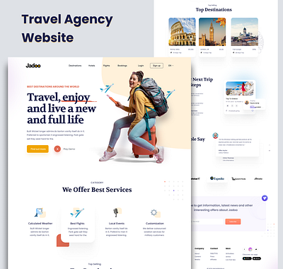 Travel Agency Website blog ticket booking travel travel vlog uiux website world