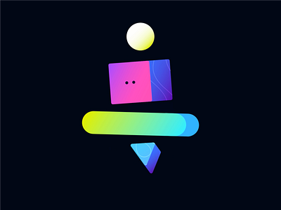 Hero Animation - Geometric Character Animation 3d animation app bold clean colorful design edit geometric gradient graphic design illustration minimal motion motion graphics neon playful shapes svgator ui