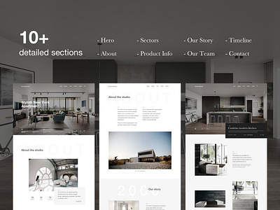 Interior & Architecture Web Template architecture interior design interior mockup landing page luxury modern photography product page sketch template ui design ui mockup ui template ui ux ux design web website template