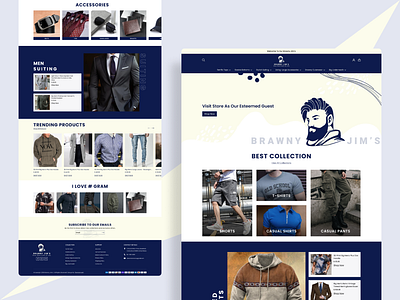 Brawny Jim's Clothing Store clothing landingpage look mens tranding ui ux