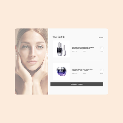 Checkout Landing Page add to cart advertising art direction beauty cart checkout design digital design ecommerce interface landing page marketing online shopping product ui ux web design webdesign