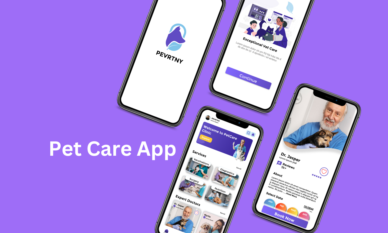 Pet Veterinary Mobile App Design branding cat care app illustration mobile app design pet care app pet logo pet veterinary mobile app design prototype ui ui ux design user experience user interface wireframe