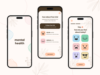 Daily Journal app clean interface design app healthcare journal app journal ui meditation app mental health app mental health chatbot mental health ui mindful app mindfulness app mobile app design mobile ui design mood app mood tracker stress app therapy app therapy booking ui design user interface