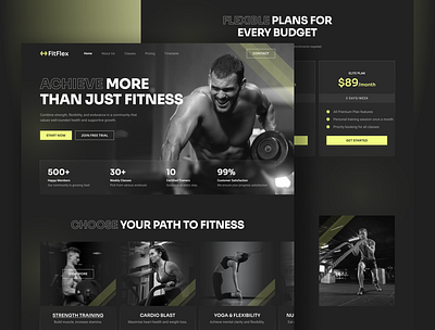 FitFlex – Fitness Studio Website UI digital fitness figma template fitflex fitness branding fitness marketing fitness studio fitness website gym website modern interface online training ui design ui inspiration ui showcase ui trends ux design web design web development website ui