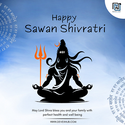 Happy Sawan Shivratri 3d graphic design ui