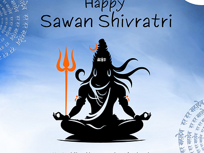 Happy Sawan Shivratri 3d graphic design ui