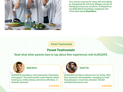 Allergy Safe Food Landing Page Design allergy safe food branding figma health care healthy food landing page design prototype ui ui ux design user experience user interface web design wireframe