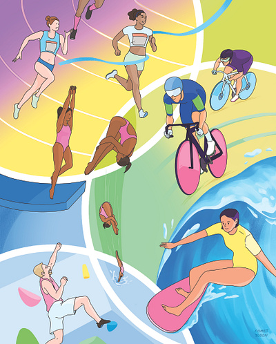 The 2024 Summer Olympics - We Are The Champions animation cometyooon gifillustration graphic design illustration motion graphics olympic