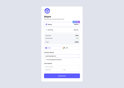 Web checkout card billing branding checkout clean design system ecommerce interface landingpage minimal payment payment methods payments plans pricing subscriptions ui uidesign uiux uxdesign web