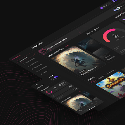 Web3 Gaming Platform | Overview Page app crypto darkmode desktop gaming gradient mobile platform ui uiux userexperience web3