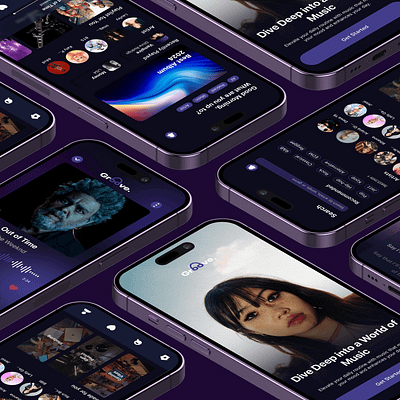 Groove - Music Player App app home page landing page music music app music app design music app landing page music app ui ux search bar ui ui ux uiux user interface