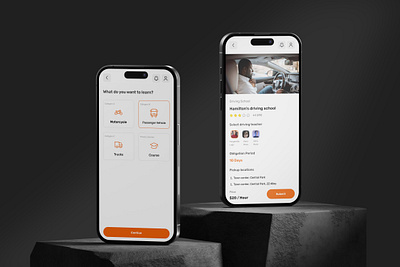 Driving License App app drive driving driving school gallery header learn license menu minimal school ui ux