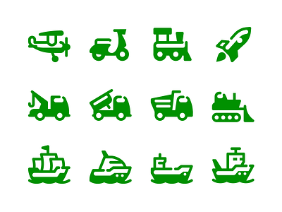 Stamp style icons car icon icons set plane rocket scooter ship svg track train transport transportation ui ux vector vehicle web