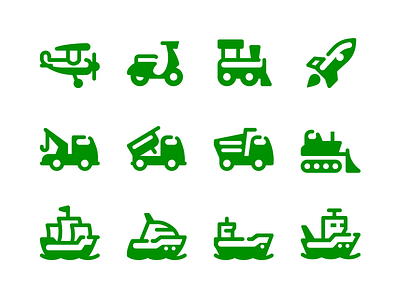 Stamp style icons car icon icons set plane rocket scooter ship svg track train transport transportation vector vehicle web