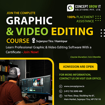 Get Certified in Animation & Video Editing Course in Sujanpur 3d animation branding graphic design logo motion graphics ui video editing