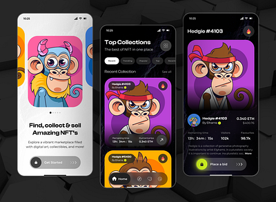 NFT MARKETPLACE MOBILE APP figma marketplace marketplace app mobileapp nftarketplace nftmobileapp ui uidesign uiux