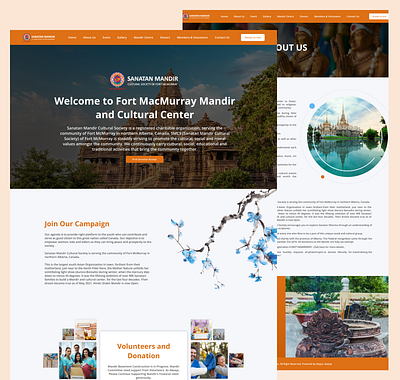 Sanatan Mandir Website spritual temple ui uiux