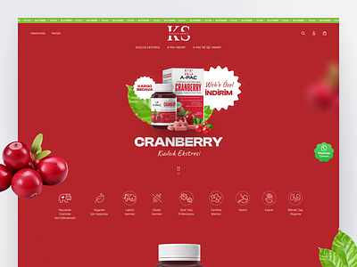 Cranberry - Ecommerce Web Design clean color cranberry design ecommerce healthy red typography ui ux vegan website