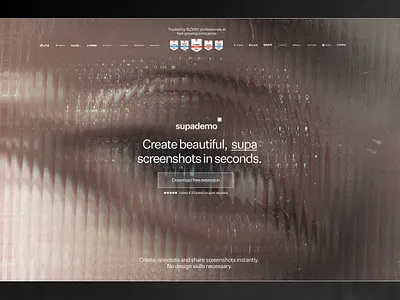 Landing page design - supademo branding desktop landing page ui