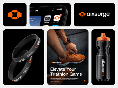 Aixsurge ai technologies athlete branding branding agency branding design design studio elevate heart rate logo design running sensor service sports sports branding swimming training triathlon