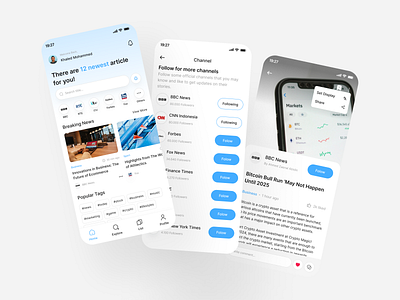 News Mobile App UI Kit appdesign mobile mobiledesign news newsapp newsportal uidesign uiux