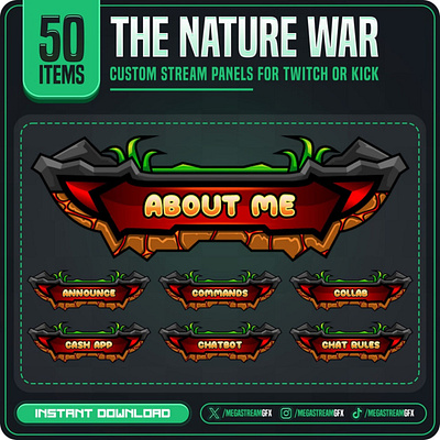 Nature War Twitch Panels twitch panel set