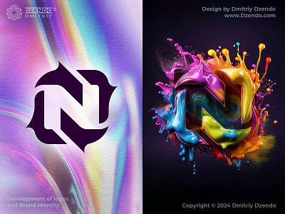 Logo letter N and geometric dolphins branding buy a logo hire a logo designer letter logo logo logo of the letter n minimalistic logo n logo