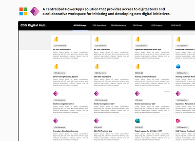 PowerApps UI - Digital Hub | One Pager lowcode microsoft powerapps powerplatform ui ui design