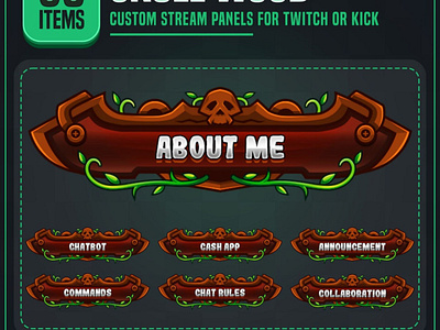 Skull Wood Twitch Panels panel commissions