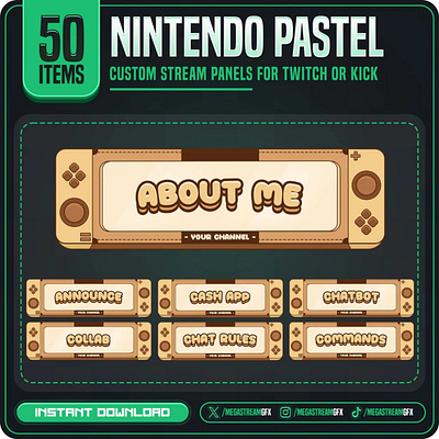 Nitendo Switch Twitch Panels brown twitch panel