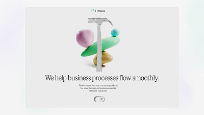 Landing page design - Flowlu branding cloud crm desktop landing page ui