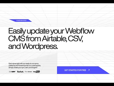 Landing page design - power importer branding cms desktop landing page ui webflow
