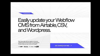 Landing page design - power importer branding cms desktop landing page ui webflow