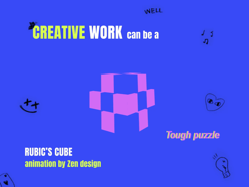 Rubic's cube animation 2d animation animation design gif illustration loopan loopanimation motion design motion graphics