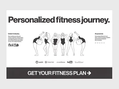 Landing page design - Workout pro branding desktop fitness landing page ui