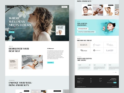 Wellness Center and Med Spa Website Design beauty design elegant home page landing page luxury med spa spa ui ui design uiux ux web web design website website design wellness center