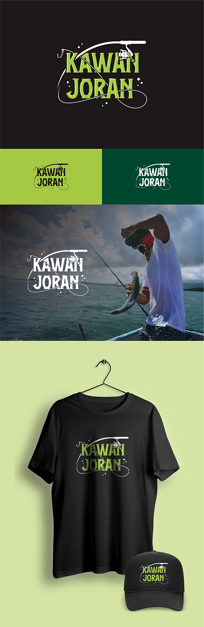 kawan joran logo fishing community clothing design graphic design logo logo inspiration memorable logo moodboard tshirt design vector