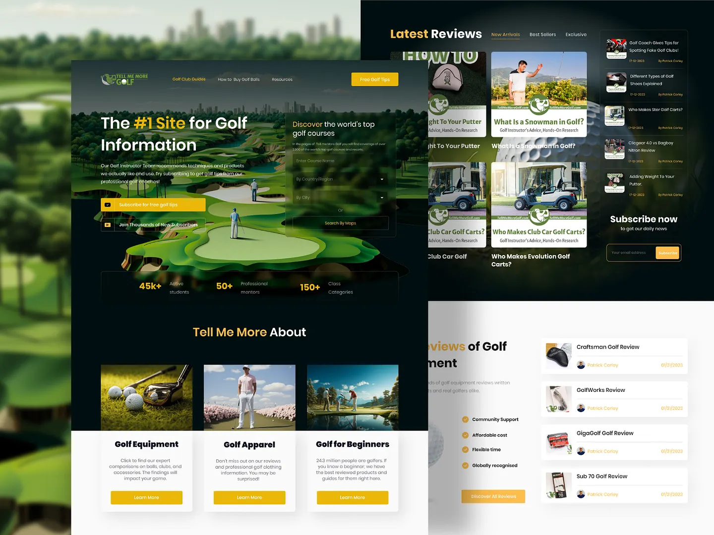 Stunning Golf Club Website Design for Enhanced User Experience