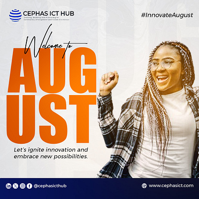 New month august branding cephas design flyer graphic design happy logo new month tech typography vector