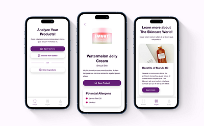 Skincare Analysis Mobile App UX/UI Design app figma mobile ui ux