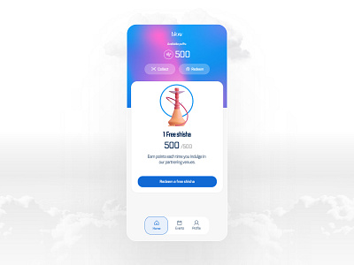 Mobile app design - Blow loyalty mobile reward rewards ui