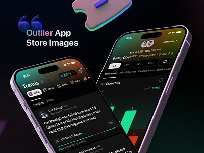 Outlier: App Store Images analytics app application betting bookmaker dark design gambling ios mobile modern neon product design sports trend trends ui user interface ux web design