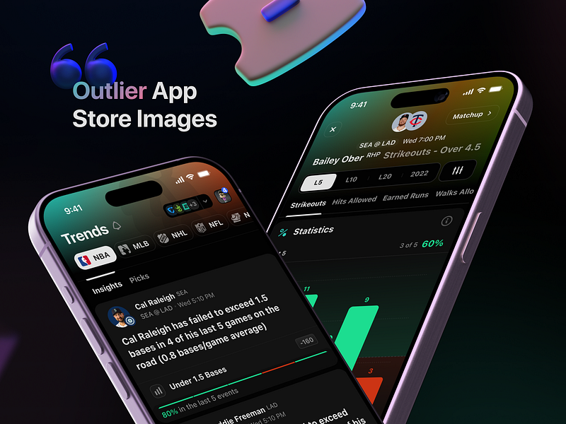 Outlier: App Store Images app application betting bookmaker dark design gambling ios mobile modern neon outlier product design sports trend trends ui user interface ux web design