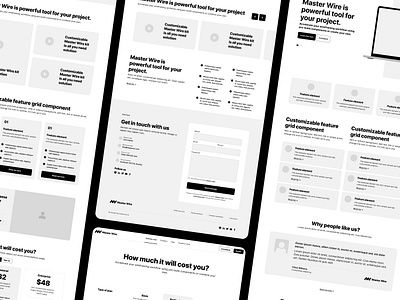 UX Wireframe template company corporate design desktop figma kit landing landing page landing page design page redesign responsive template ui ux web web design website wireframe wireframing